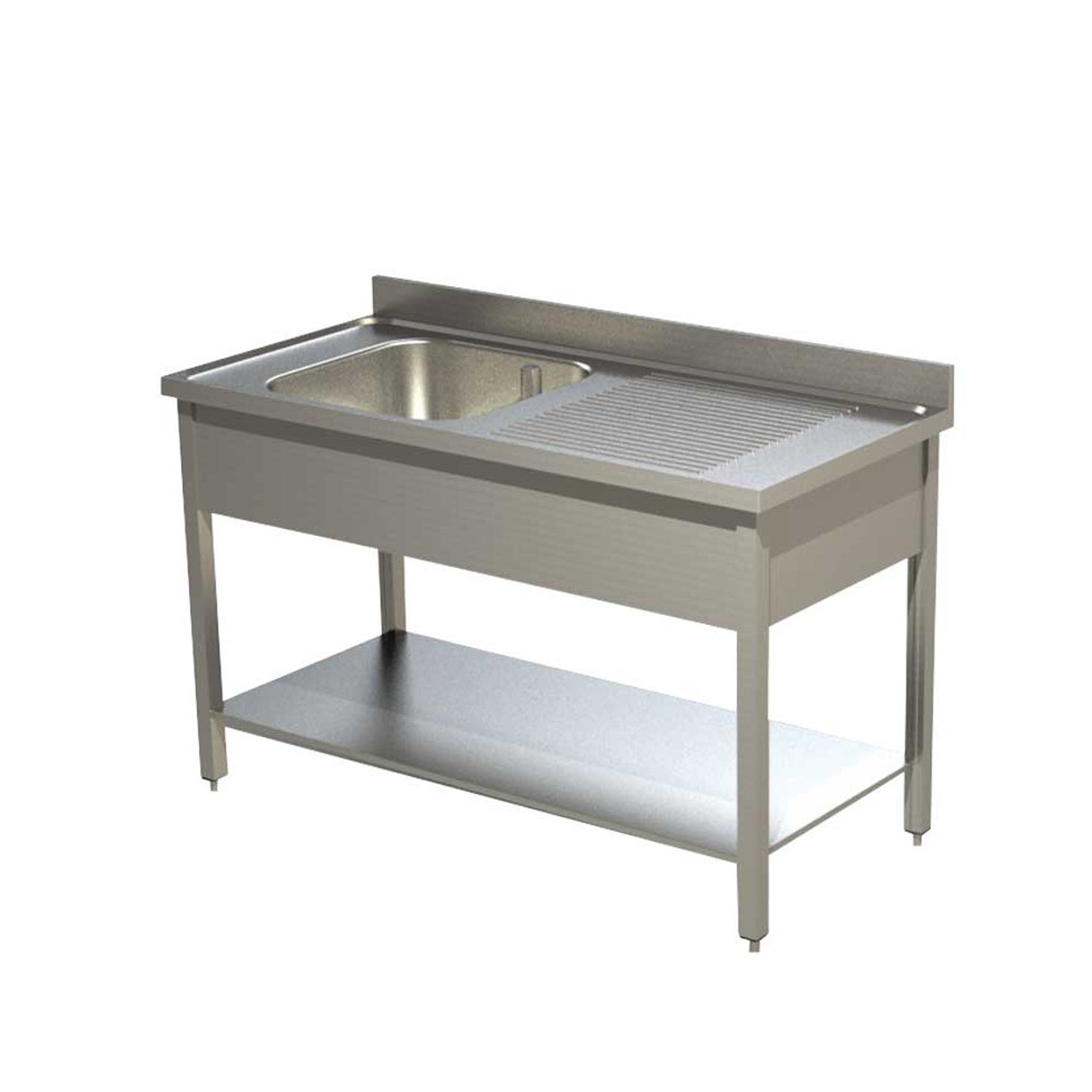 PLONGE INOX SIMPLE BAC 1200/600 AVEC EGOUTTOIR A DROITE